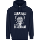Chimp Evolved Dessendant Funny Monkey Ape Childrens Kids Hoodie Navy Blue