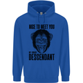 Chimp Evolved Dessendant Funny Monkey Ape Childrens Kids Hoodie Royal Blue
