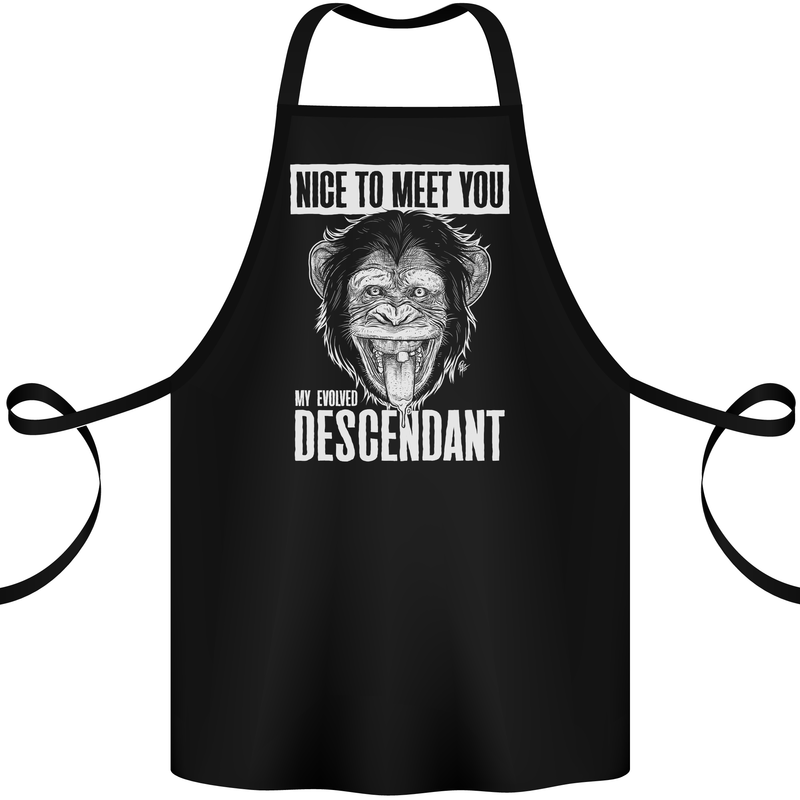 Chimp Evolved Dessendant Funny Monkey Ape Cotton Apron 100% Organic Black