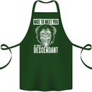 Chimp Evolved Dessendant Funny Monkey Ape Cotton Apron 100% Organic Forest Green