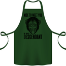 Chimp Evolved Dessendant Funny Monkey Ape Cotton Apron 100% Organic Forest Green