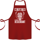 Chimp Evolved Dessendant Funny Monkey Ape Cotton Apron 100% Organic Maroon