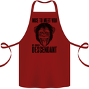Chimp Evolved Dessendant Funny Monkey Ape Cotton Apron 100% Organic Maroon