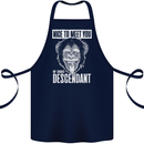 Chimp Evolved Dessendant Funny Monkey Ape Cotton Apron 100% Organic Navy Blue