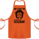Chimp Evolved Dessendant Funny Monkey Ape Cotton Apron 100% Organic Orange