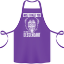 Chimp Evolved Dessendant Funny Monkey Ape Cotton Apron 100% Organic Purple