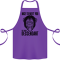 Chimp Evolved Dessendant Funny Monkey Ape Cotton Apron 100% Organic Purple