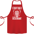 Chimp Evolved Dessendant Funny Monkey Ape Cotton Apron 100% Organic Red