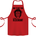 Chimp Evolved Dessendant Funny Monkey Ape Cotton Apron 100% Organic Red