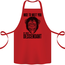 Chimp Evolved Dessendant Funny Monkey Ape Cotton Apron 100% Organic Red