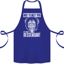 Chimp Evolved Dessendant Funny Monkey Ape Cotton Apron 100% Organic Royal Blue