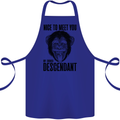 Chimp Evolved Dessendant Funny Monkey Ape Cotton Apron 100% Organic Royal Blue