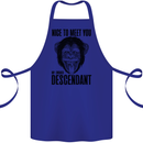 Chimp Evolved Dessendant Funny Monkey Ape Cotton Apron 100% Organic Royal Blue