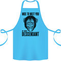 Chimp Evolved Dessendant Funny Monkey Ape Cotton Apron 100% Organic Turquoise