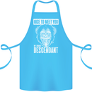 Chimp Evolved Dessendant Funny Monkey Ape Cotton Apron 100% Organic Turquoise