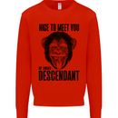 Chimp Evolved Dessendant Funny Monkey Ape Kids Sweatshirt Jumper Bright Red