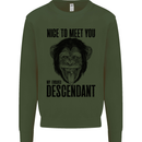 Chimp Evolved Dessendant Funny Monkey Ape Kids Sweatshirt Jumper Forest Green