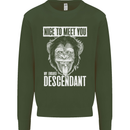 Chimp Evolved Dessendant Funny Monkey Ape Kids Sweatshirt Jumper Forest Green