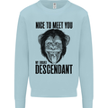 Chimp Evolved Dessendant Funny Monkey Ape Kids Sweatshirt Jumper Light Blue