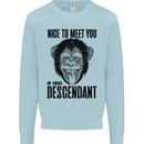 Chimp Evolved Dessendant Funny Monkey Ape Kids Sweatshirt Jumper Light Blue