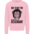 Chimp Evolved Dessendant Funny Monkey Ape Kids Sweatshirt Jumper Light Pink