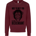 Chimp Evolved Dessendant Funny Monkey Ape Kids Sweatshirt Jumper Maroon