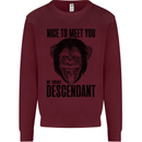 Chimp Evolved Dessendant Funny Monkey Ape Kids Sweatshirt Jumper Maroon