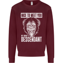 Chimp Evolved Dessendant Funny Monkey Ape Kids Sweatshirt Jumper Maroon