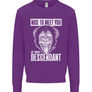 Chimp Evolved Dessendant Funny Monkey Ape Kids Sweatshirt Jumper Purple