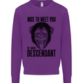 Chimp Evolved Dessendant Funny Monkey Ape Kids Sweatshirt Jumper Purple