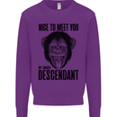 Chimp Evolved Dessendant Funny Monkey Ape Kids Sweatshirt Jumper Purple