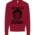 Chimp Evolved Dessendant Funny Monkey Ape Kids Sweatshirt Jumper Red