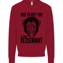 Chimp Evolved Dessendant Funny Monkey Ape Kids Sweatshirt Jumper Red