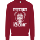 Chimp Evolved Dessendant Funny Monkey Ape Kids Sweatshirt Jumper Red