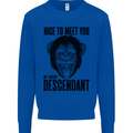 Chimp Evolved Dessendant Funny Monkey Ape Kids Sweatshirt Jumper Royal Blue