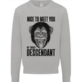 Chimp Evolved Dessendant Funny Monkey Ape Kids Sweatshirt Jumper Sports Grey