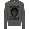 Chimp Evolved Dessendant Funny Monkey Ape Kids Sweatshirt Jumper Storm Grey