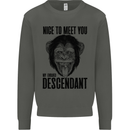Chimp Evolved Dessendant Funny Monkey Ape Kids Sweatshirt Jumper Storm Grey