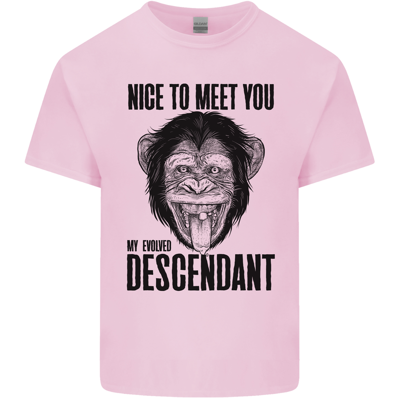 Chimp Evolved Dessendant Funny Monkey Ape Kids T-Shirt Childrens Light Pink
