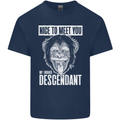 Chimp Evolved Dessendant Funny Monkey Ape Kids T-Shirt Childrens Navy Blue