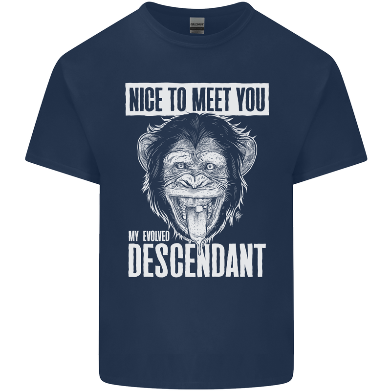 Chimp Evolved Dessendant Funny Monkey Ape Kids T-Shirt Childrens Navy Blue