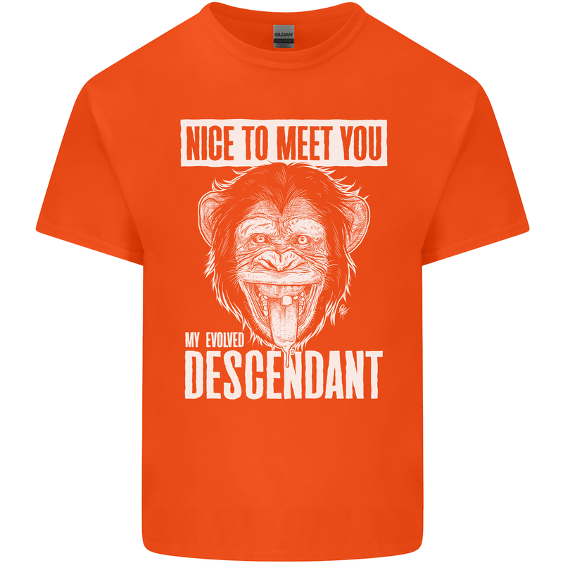 Chimp Evolved Dessendant Funny Monkey Ape Kids T-Shirt Childrens Orange