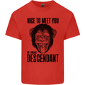 Chimp Evolved Dessendant Funny Monkey Ape Kids T-Shirt Childrens Red