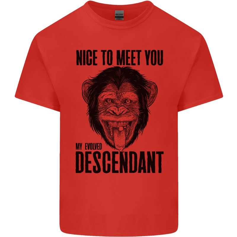 Chimp Evolved Dessendant Funny Monkey Ape Kids T-Shirt Childrens Red