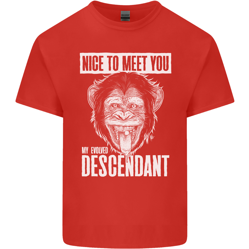 Chimp Evolved Dessendant Funny Monkey Ape Kids T-Shirt Childrens Red