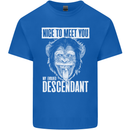Chimp Evolved Dessendant Funny Monkey Ape Kids T-Shirt Childrens Royal Blue