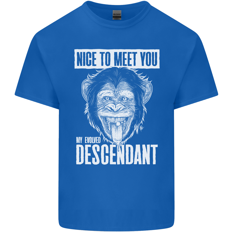 Chimp Evolved Dessendant Funny Monkey Ape Kids T-Shirt Childrens Royal Blue