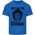 Chimp Evolved Dessendant Funny Monkey Ape Kids T-Shirt Childrens Royal Blue
