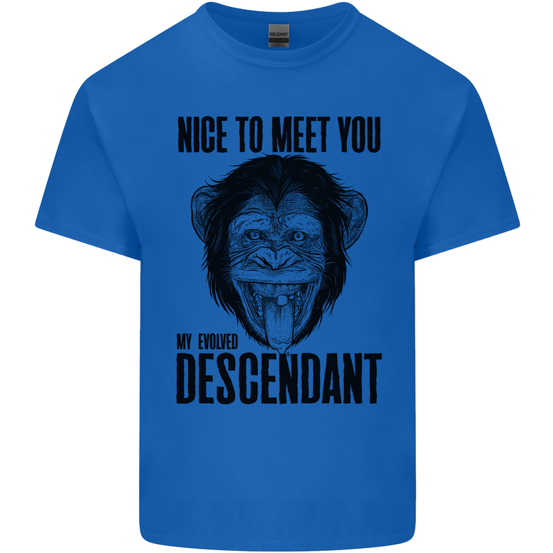 Chimp Evolved Dessendant Funny Monkey Ape Kids T-Shirt Childrens Royal Blue