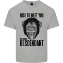 Chimp Evolved Dessendant Funny Monkey Ape Kids T-Shirt Childrens Sports Grey